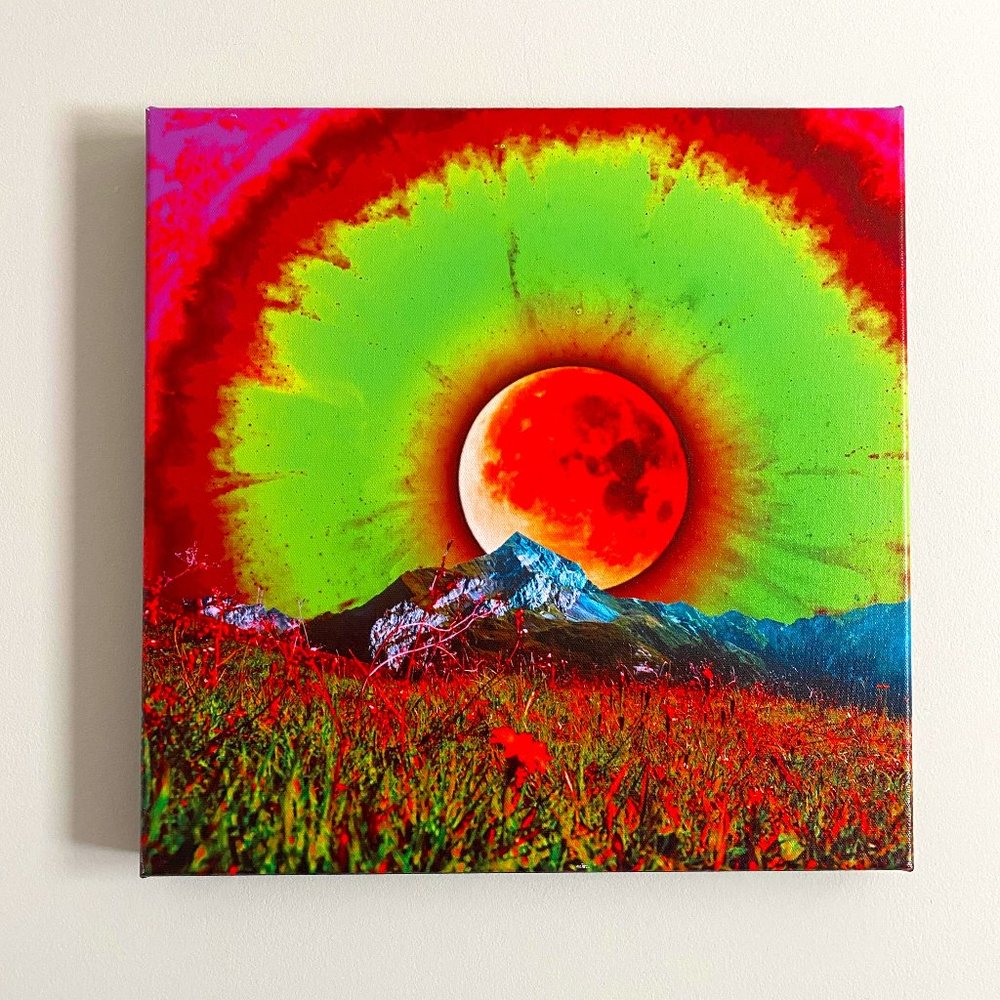 NEXTLEVELFARSIDE AJAX Psychedelic Trippy Painting Retro Surreal Canvas Wall Art